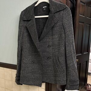 Three Dots Charcoal Double-Breasted Pea Coat